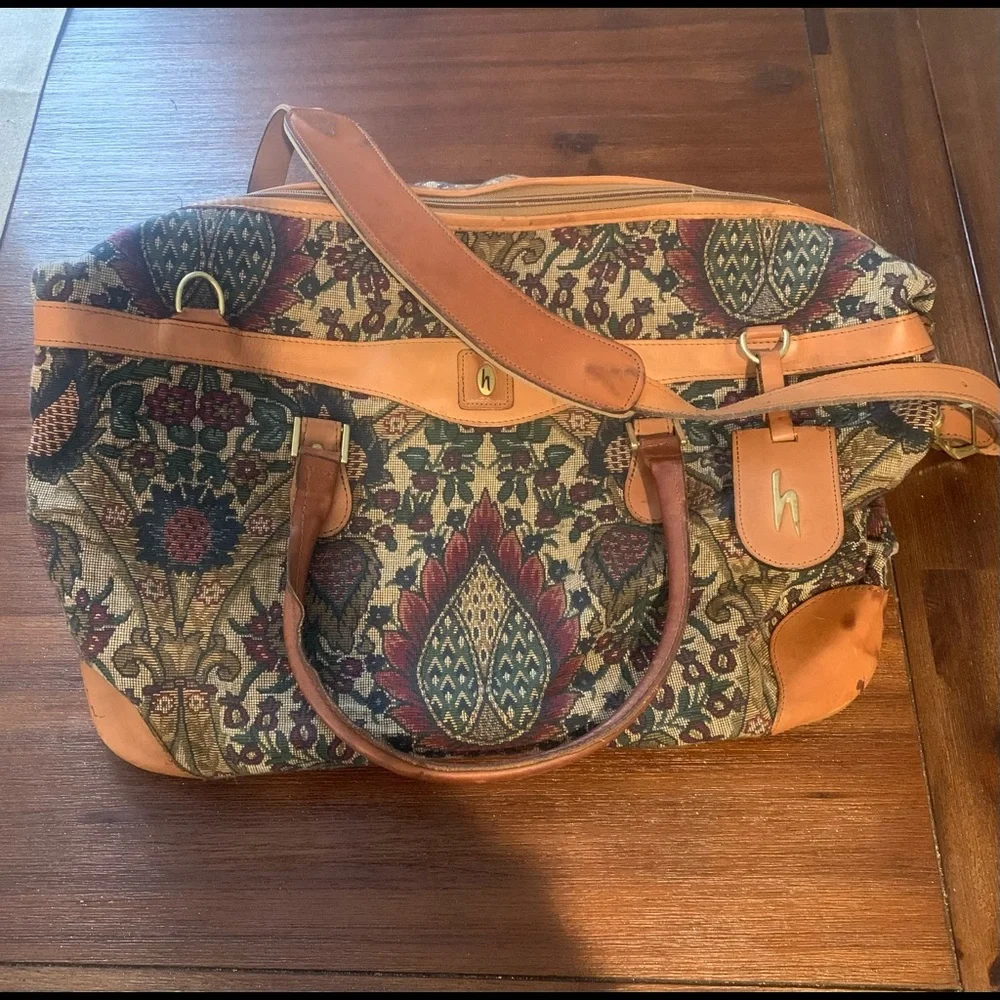 Very Rare Vintage Hartman “FLAME” Tapestry Weekender/duffle Bag - Picture 1 of 9